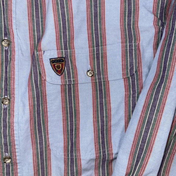 Vintage Gant Salty Dog Shirt Mens Large Blue Striped Chambray Button Down 90s - Picture 3 of 7